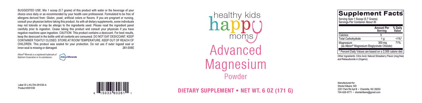 Healthy Kids Happy Moms Advanced Magnesium Powder - 6 oz