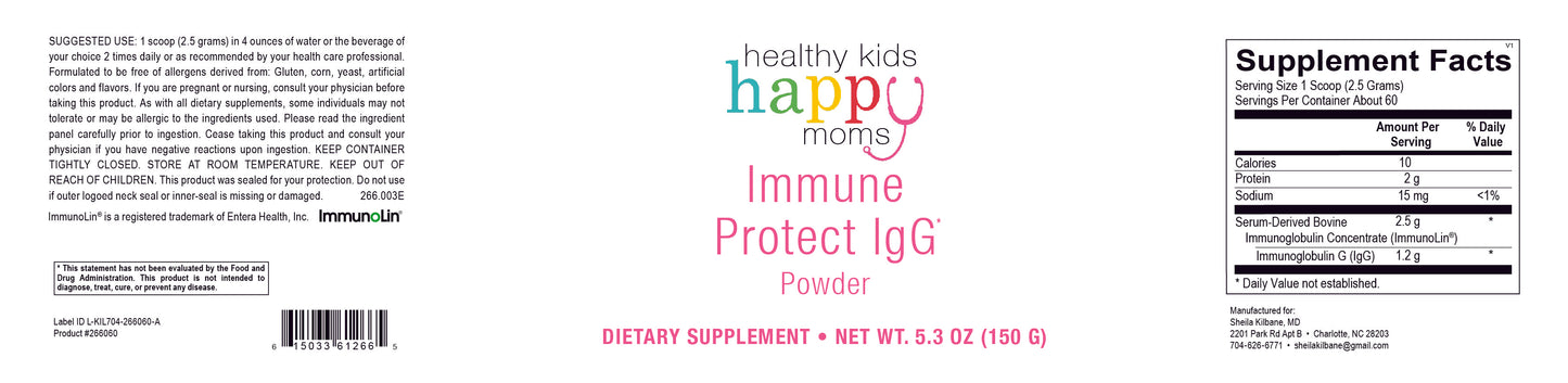 Healthy Kids Happy Moms Immune Protect IgG Powder - 5.3 oz