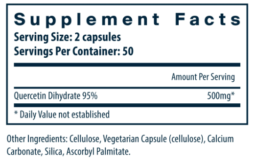 Quercetin 500mg by Vital Nutrients - 100 Vegetarian Capsules