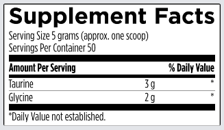 Taurine + Glycine Powder by Designs for Health - 8.8 oz