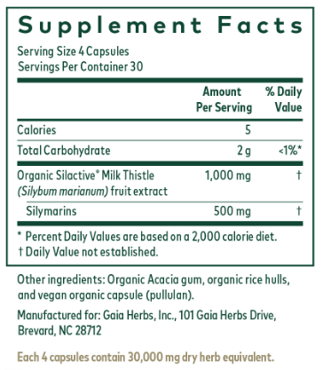 Milk Thistle 1000 by Gaia Herbs Pro - 120 Capsules