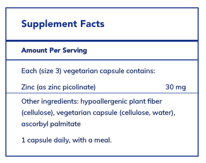 Pure Encapsulations Zinc 30mg - 60 Capsules