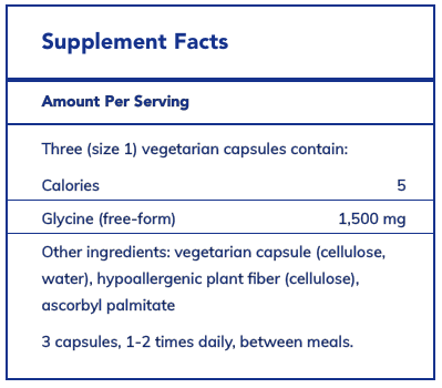 Glycine 500mg by Pure Encapsulations - 180 Capsules