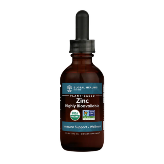 Organic Plant-Based Zinc 15mg by Global Healing - 2 fl oz