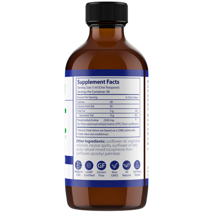 PhosChol PC (PPC) Non-GMO Sunflower Liquid Concentrate by Nutrasal - 8 oz