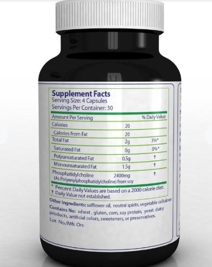 PhosChol 600 PC (PPC) by Nutrasal - 120 Vegetarian Capsules