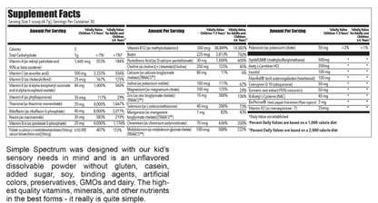 Simple Spectrum Nutritional Supplement