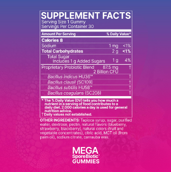 MegaSporeBiotic Gummies by Microbiome Labs - 30 Gummies