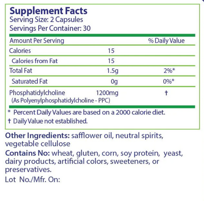 PhosChol 600 PC (PPC) by Nutrasal - 60 Vegetarian Capsules