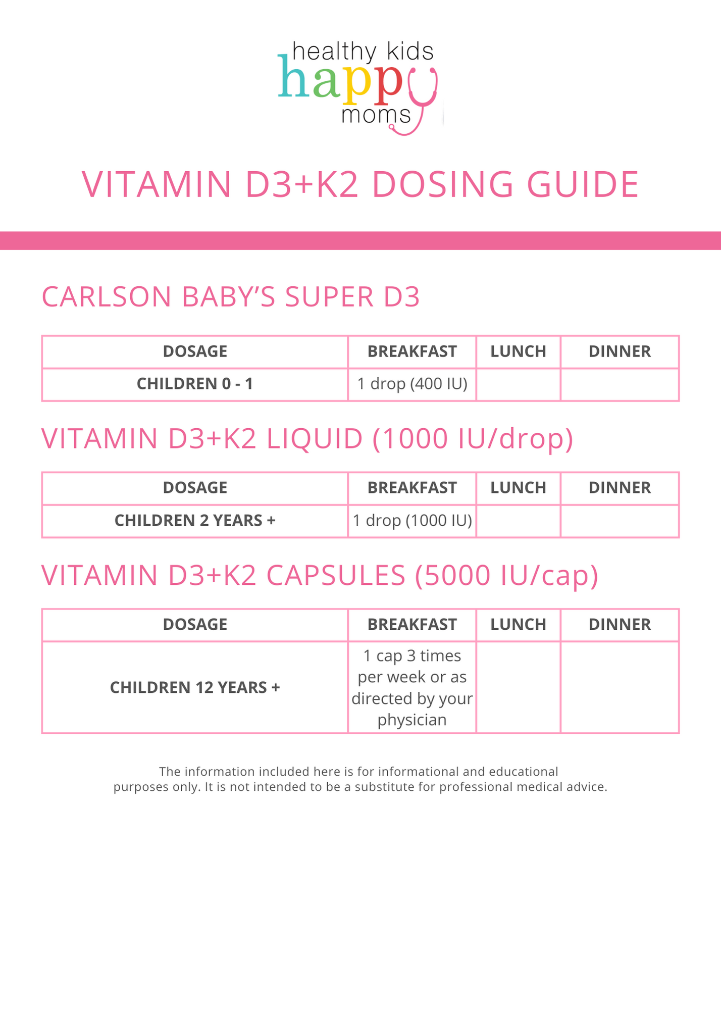 Healthy Kids Happy Moms Vitamin D3+K2 Liquid - 1 oz