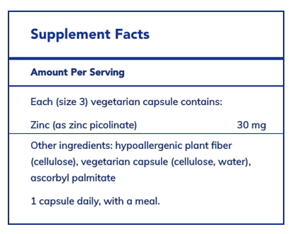 Pure Encapsulations Zinc 30mg - 60 Capsules