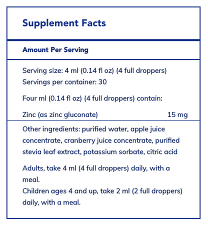 Pure Encapsulations Zinc Liquid - 15 mg