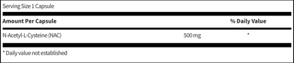N-Acetyl-L-Cysteine (N-A-C) by Klaire Labs, 500mg - 90 Capsules